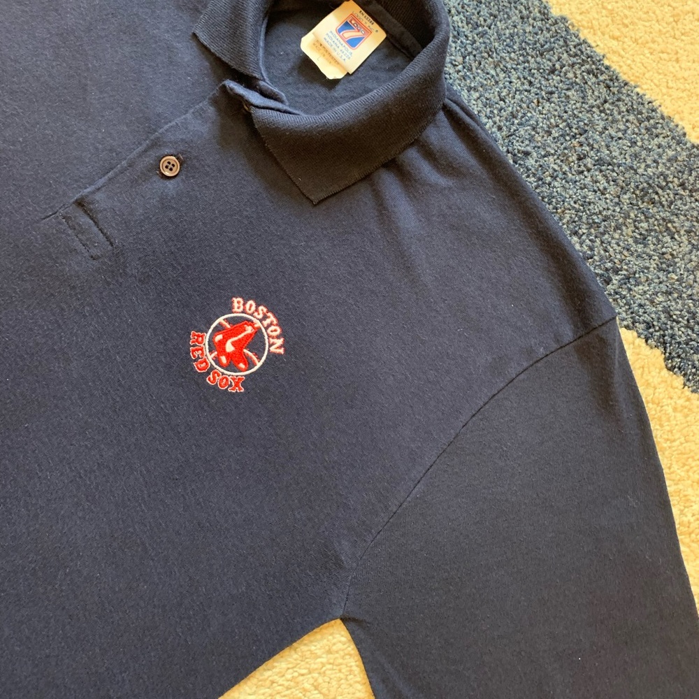 RARE Boston Red Sox Logo 7 MLB Polo Large